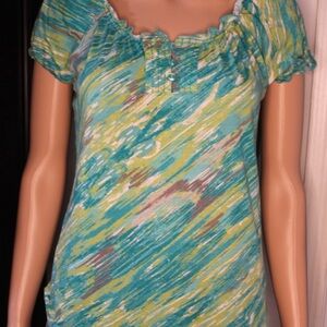 Jason Maxwell Blue and Green Women's Blouse